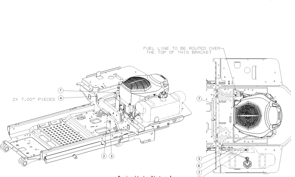 Fuel Hose Diagram and Parts List for Z-FORCESZ60KH (17BSDGHD010)(2018) Cub Cadet Lawn Tractor